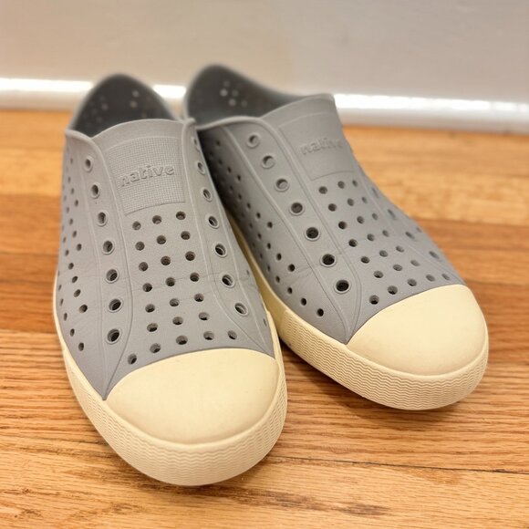 Native Jefferson Slip-on Sneakers, Gray & Cream (J6) - Picture 1 of 4